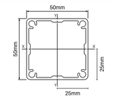 50 x 50mm Aluminium Post - 2400mm - Heavy Duty - Basalt